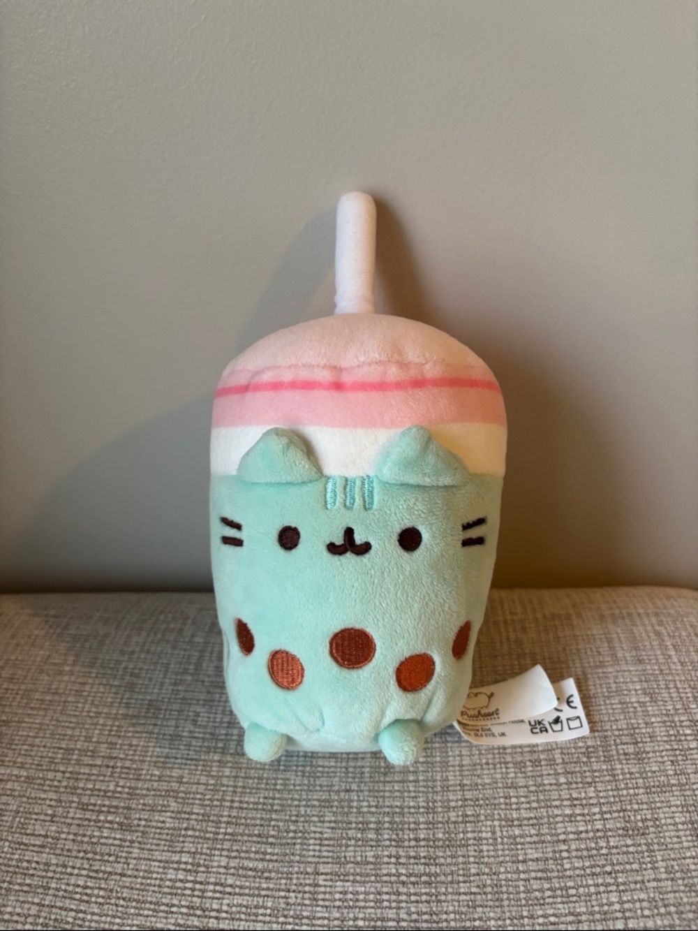Pusheen bubble tea plush